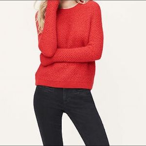 Ann taylor loft honeycomb red sweater
